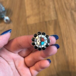 Black and Silver Women's Jewelry Ring